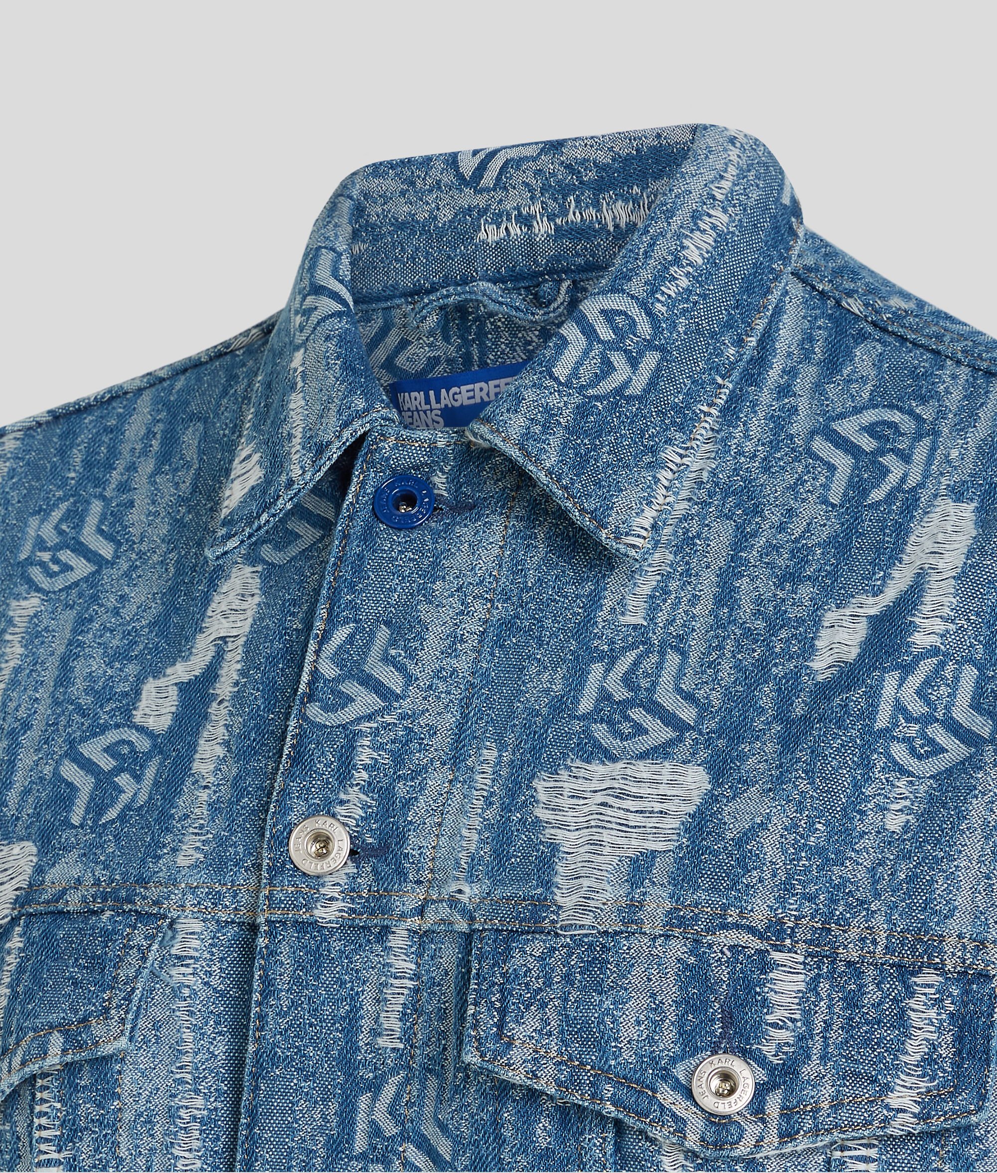 (image for) Humanized KLJ MONOGRAM DISTRESSED DENIM JACKET